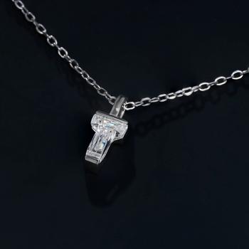 MOISSANITE NUMBER/INITIAL DAINTY PENDANT IN STERLING SILVER