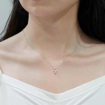 MOISSANITE NUMBER/INITIAL DAINTY PENDANT IN STERLING SILVER