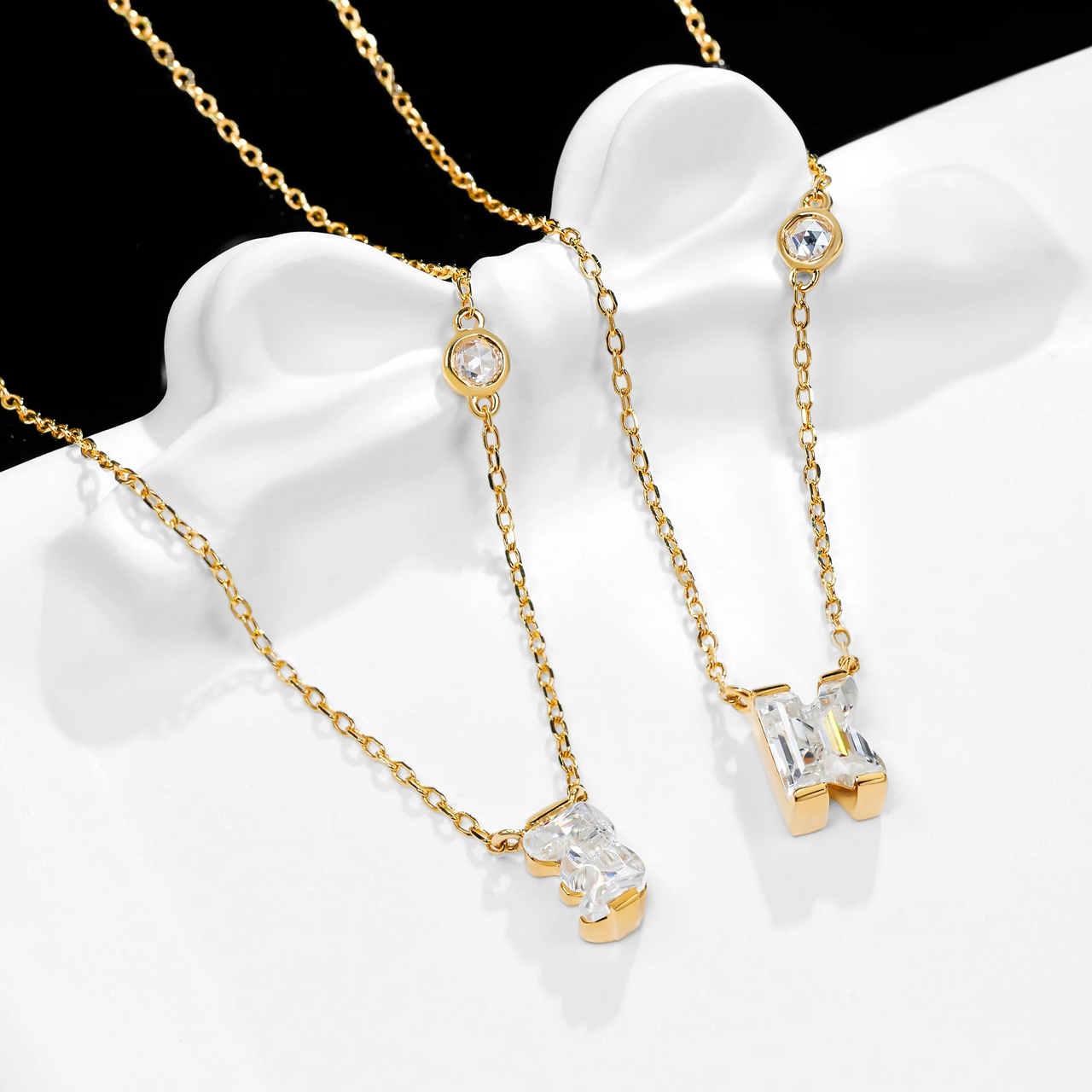 MOISSANITE NUMBER/INITIAL NECKLACE IN STERLING SILVER