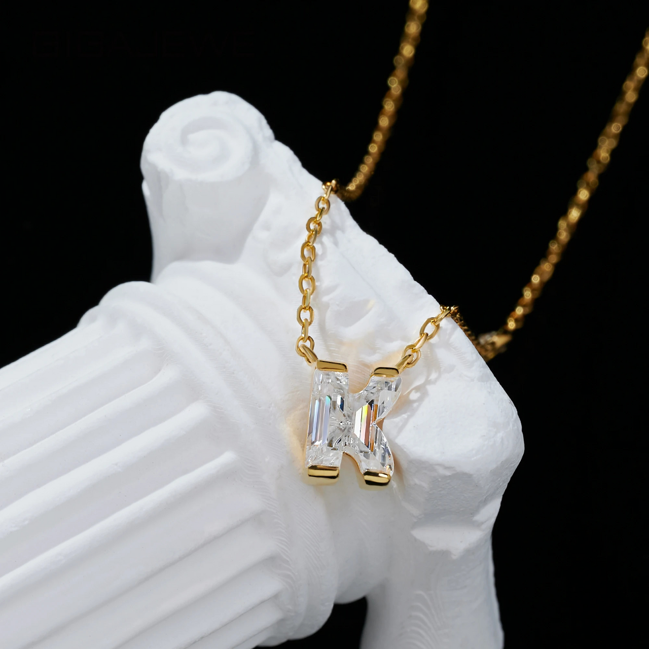 MOISSANITE NUMBER/INITIAL NECKLACE IN STERLING SILVER