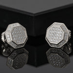 MOISSANITE OCTAGON STUD EARRINGS IN STERLING SILVER