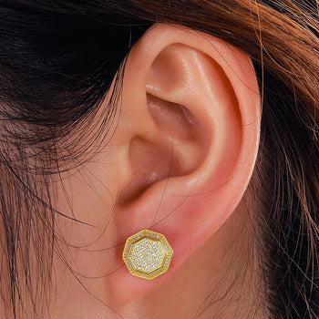 MOISSANIT-ACHTAGS-OHRSTÖSSE AUS STERLINGSILBER