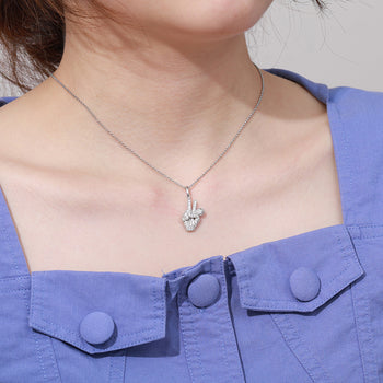 Pendentif micro en moissanite, symbole de la paix, en argent sterling