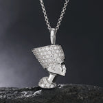 MOISSANITE PHARAOH PENDANT NECKLACE IN STERLING SILVER