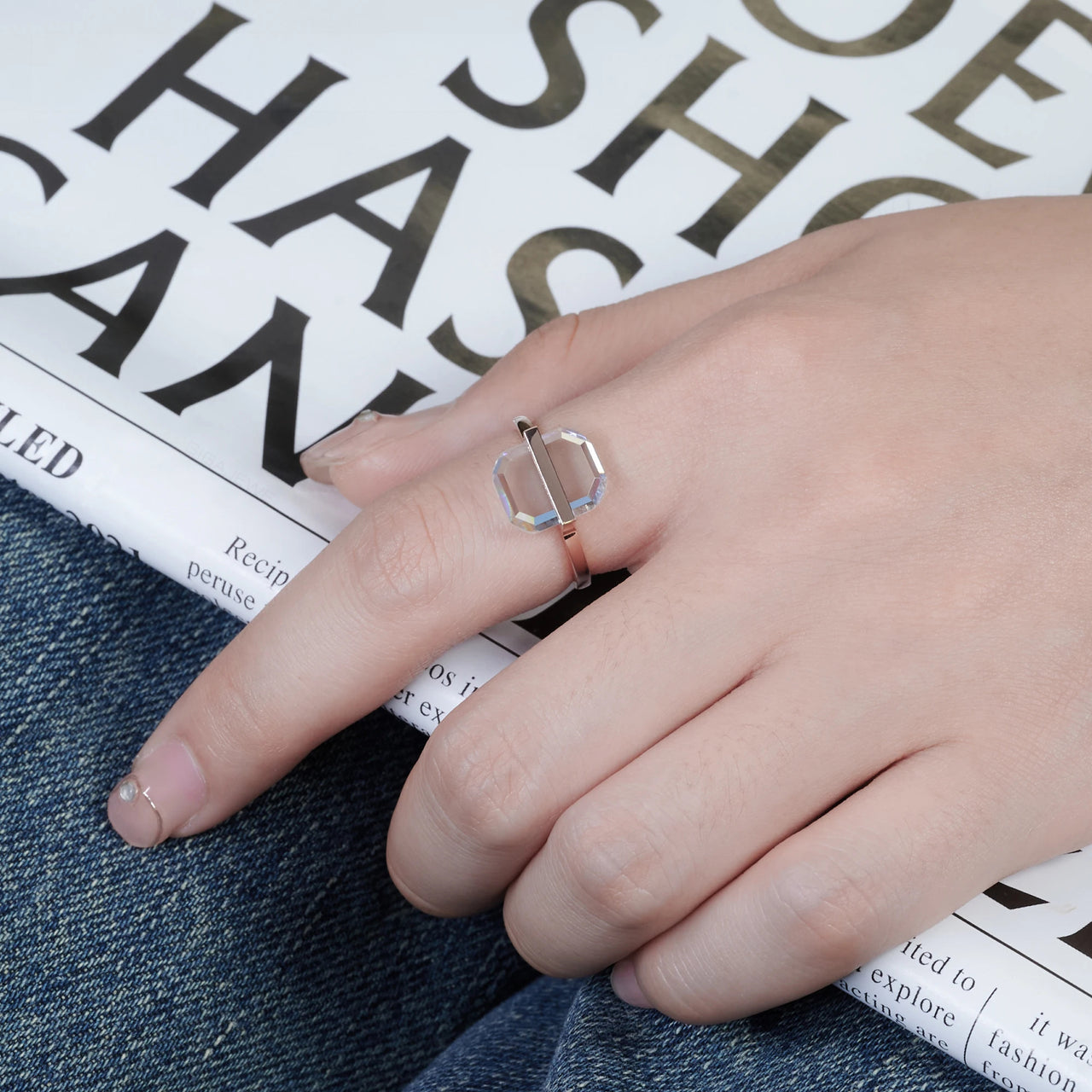 MOISSANITE PRISM CLARITY RING IN SOLID GOLD