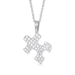 MOISSANITE PUZZLE PENDANT IN STERLING SILVER