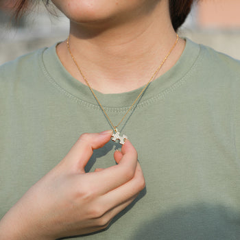 Pendentif puzzle en moissanite et argent sterling