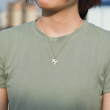 Pendentif puzzle en moissanite et argent sterling