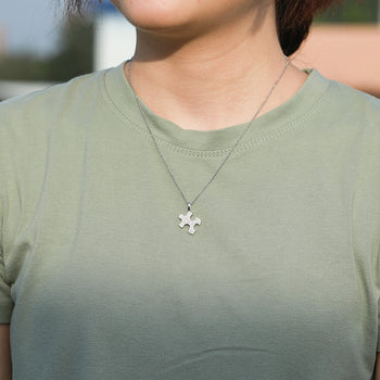 Pendentif puzzle en moissanite et argent sterling