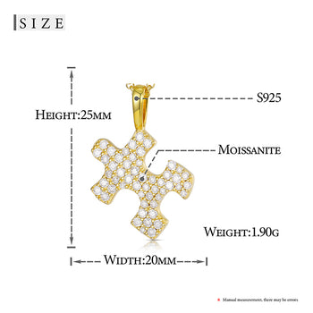 Pendentif puzzle en moissanite et argent sterling