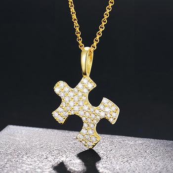 Pendentif puzzle en moissanite et argent sterling