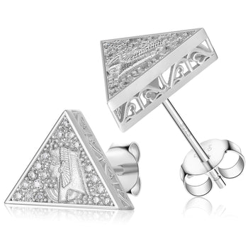 Boucles d'oreilles pyramides pharaon en moissanite et argent sterling