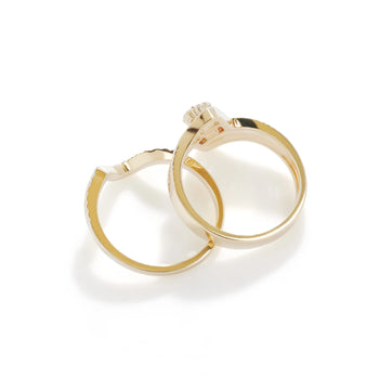 MOISSANITE RADIANT VINE BRIDAL RING SET IN SOLID GOLD