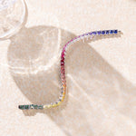 MOISSANITE RAINBOW BRACELET IN STERLING SILVER