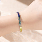 MOISSANITE RAINBOW BRACELET IN STERLING SILVER