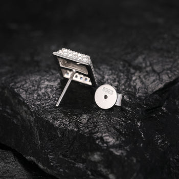 Boucles d'oreilles clous en moissanite en forme de cœurs et de trèfles, en argent sterling