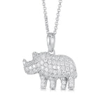 MOISSANITE RHINOCEROS PENDANT IN STERLING SILVER