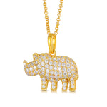 MOISSANITE RHINOCEROS PENDANT IN STERLING SILVER