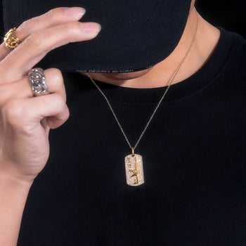 MOISSANIT-GEWEHRANHÄNGER-HALSKETTE AUS STERLINGSILBER