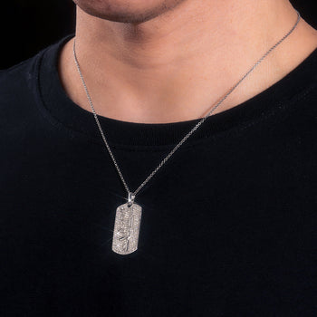 MOISSANIT-GEWEHRANHÄNGER-HALSKETTE AUS STERLINGSILBER