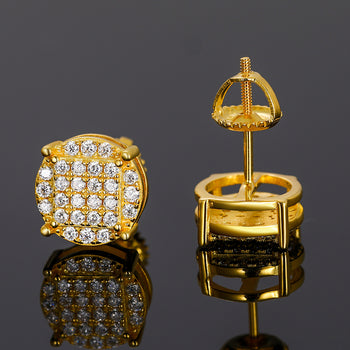 Runde Ohrstecker aus Sterlingsilber mit Moissanit