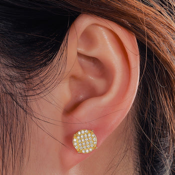 Runde Ohrstecker aus Sterlingsilber mit Moissanit