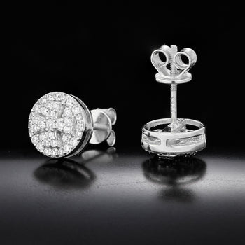 MOISSANITE SCREW BACK CROSS STUD EARRING IN STERLING SILVER