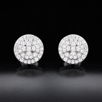 MOISSANITE SCREW BACK CROSS STUD EARRING IN STERLING SILVER