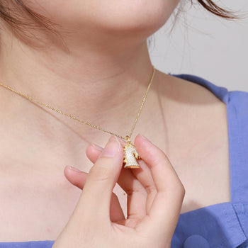 MOISSANIT-PFERDE-ANHÄNGER AUS STERLINGSILBER