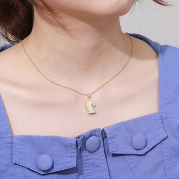 MOISSANIT-PFERDE-ANHÄNGER AUS STERLINGSILBER