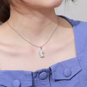 MOISSANIT-PFERDE-ANHÄNGER AUS STERLINGSILBER