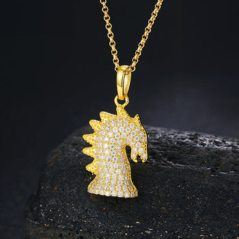 MOISSANIT-PFERDE-ANHÄNGER AUS STERLINGSILBER