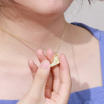 Pendentif breloque chaussure en moissanite en argent sterling