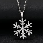 MOISSANITE SNOWFLAKE PENDANT IN STERLING SILVER {STYLE 2}