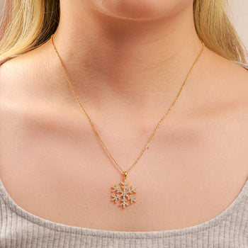 PENDENTIF FLOCON DE NEIGE EN MOISSANITE ET ARGENT MASSIF {STYLE 2}