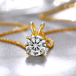 MOISSANITE SOLITAIRE PENDANT IN STERLING SILVER