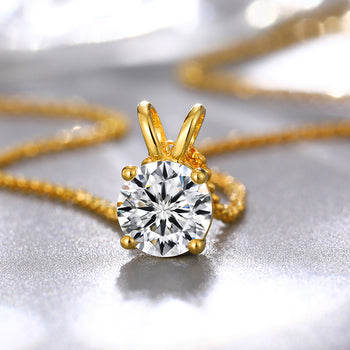 PENDENTIF SOLITAIRE MOISSANITE EN ARGENT STERLING