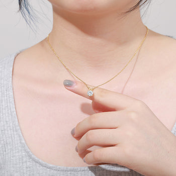 PENDENTIF SOLITAIRE MOISSANITE EN ARGENT STERLING