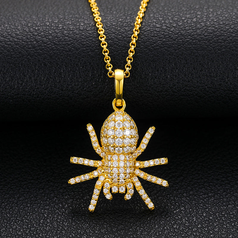 MOISSANITE SPIDER PENDANT IN STERLING SILVER