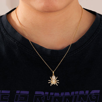 MOISSANIT-SPINNENANHÄNGER AUS STERLINGSILBER