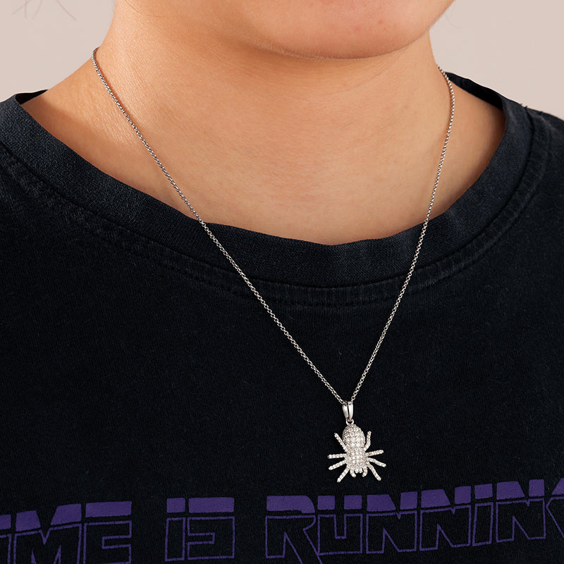 MOISSANITE SPIDER PENDANT IN STERLING SILVER