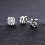 MOISSANITE SQUARE STUD EARRINGS IN STERLING SILVER