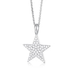 MOISSANITE STAR PENDANT NECKLACE IN STERLING SILVER