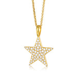 MOISSANITE STAR PENDANT NECKLACE IN STERLING SILVER