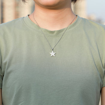 MOISSANIT-STERN-ANHÄNGER-KETTE AUS STERLINGSILBER