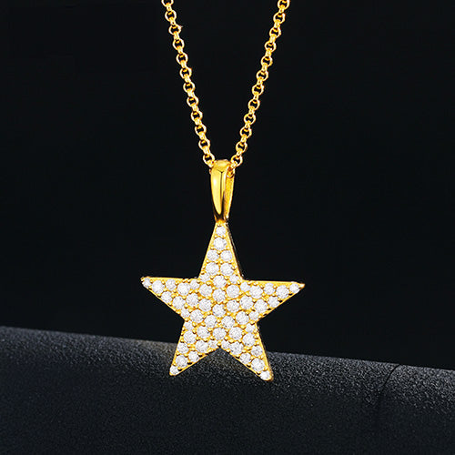 MOISSANITE STAR PENDANT NECKLACE IN STERLING SILVER