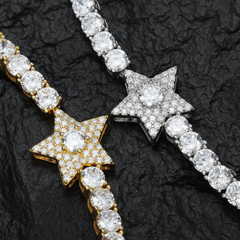 Bracelet de tennis en argent sterling orné d'une étoile en moissanite 