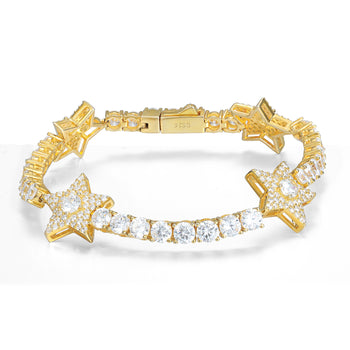 Bracelet de tennis en argent sterling orné d'une étoile en moissanite 