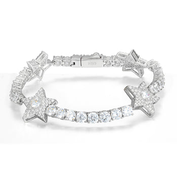 Bracelet de tennis en argent sterling orné d'une étoile en moissanite 