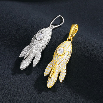 Pendentif sous-marin en moissanite et argent sterling